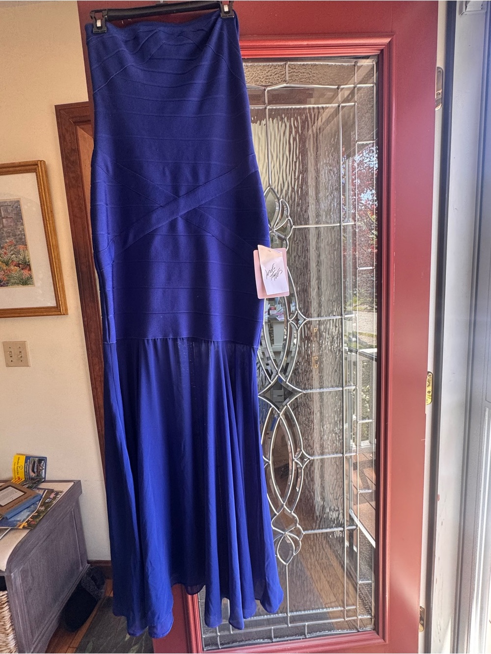 Royal Blue Strapless Bandage Dress